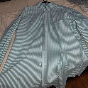 Green striped polo dress up